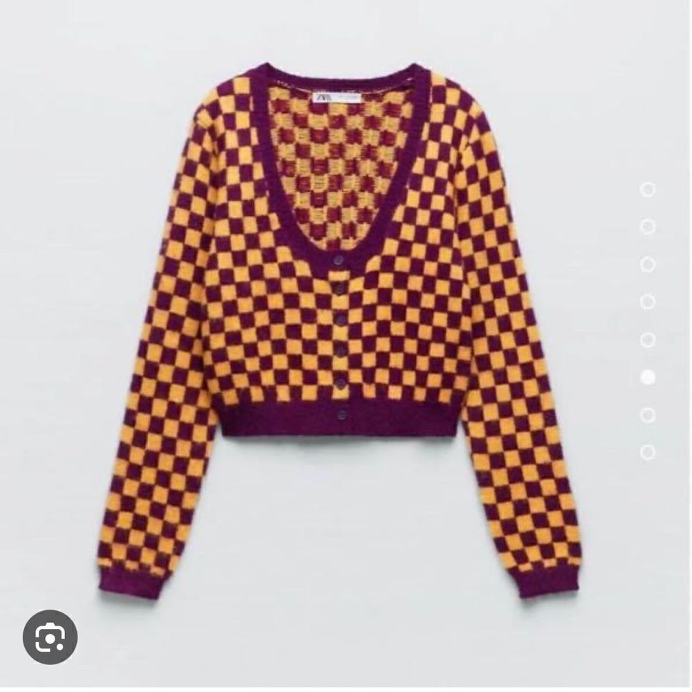 Zara Checkered Cardigan Sweater NWT